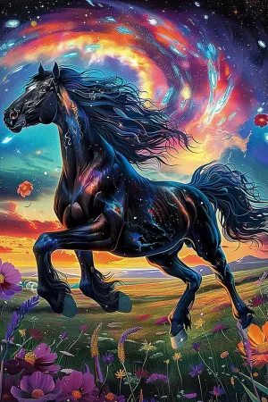 Grassland Running Horses Theme Wooden Puzzle for Perfect Patchworksuitable Home DecorationBirthday GiftsSuitable Both Men and Women Wooden Puzzle 1000 Pieces