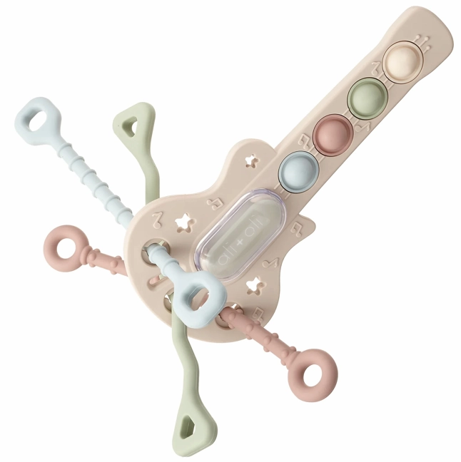 Guitar-Shaped Sensory Pull & Teether Activity Toy