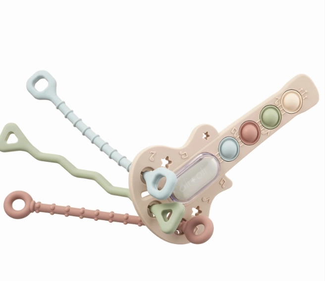 Guitar-Shaped Sensory Pull & Teether Activity Toy