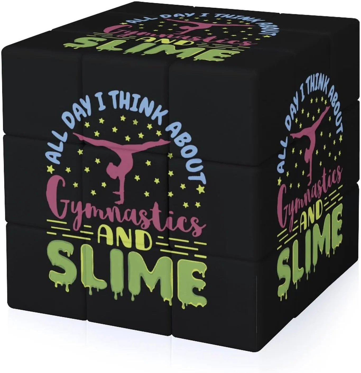 Gymnastics and Slime Funny 3x3x3 Cube Smooth Lightweight Puzzle for Adult Graphic Printing Travel