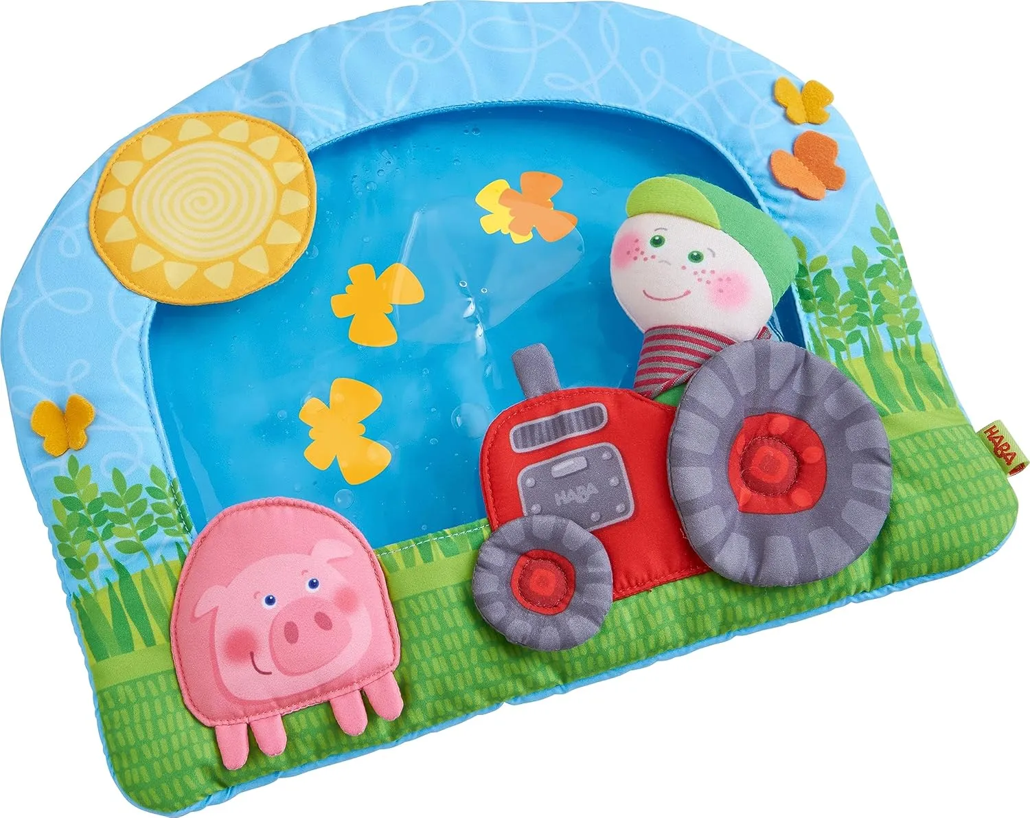 HABA Water Mat for Baby Tummy Time Play, On The Farm Sensory Mat Toys for Infants 6m , Activity Baby Toy