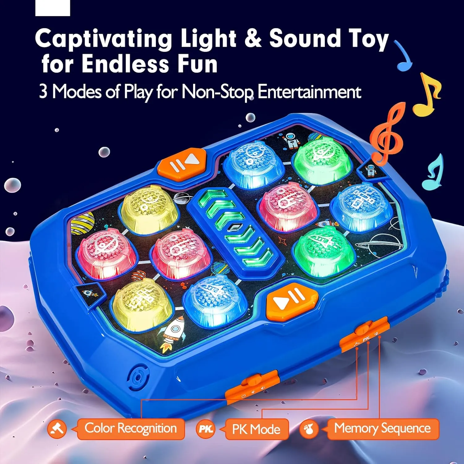 hahaland Toys for Ages 5-7 - Interactive Whack A Game with Sound and Light Stem Montessori Toy Fun Gifts for Early Learning Education Birthday Gift for Kids Age 3 4 5 6 7 8 Years Old Boys Girls