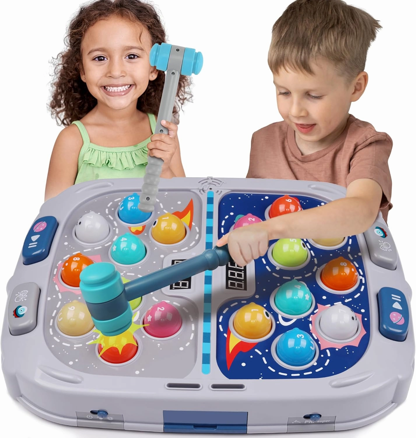 Hammering Pounding Game for Toddlers, Toys for 3  Year Old Boys, Interactive Pounding Toy for Kids, 9 Speeds for Beginners/The Skilled/Experts to Challenge, 11x15Inch Pounding Toy with Sound and Light