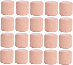 HANABASS 20Pcs Beech Granule Blocks Smooth Geometric Wood Cylinder Building Blocks for Educational Play Crafting Tools for DIY Projects and Creative Learning