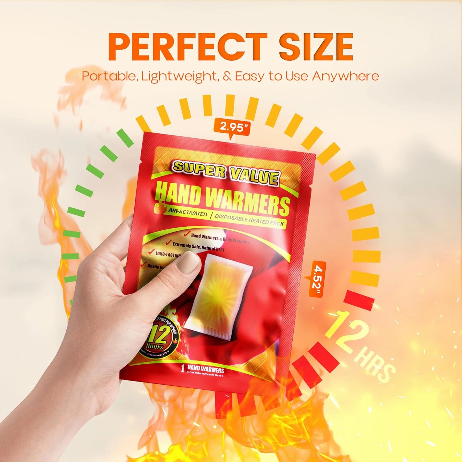 Hand Warmers Disposable 30/55/90/175/125/240Pcs, Long-Lasting Up to 12 Hours for Warm Body, Safe Portable Hand Warmers for Hand & Foot, Heater for Camping, Fishing, Gifts for Women Men Mom Dad