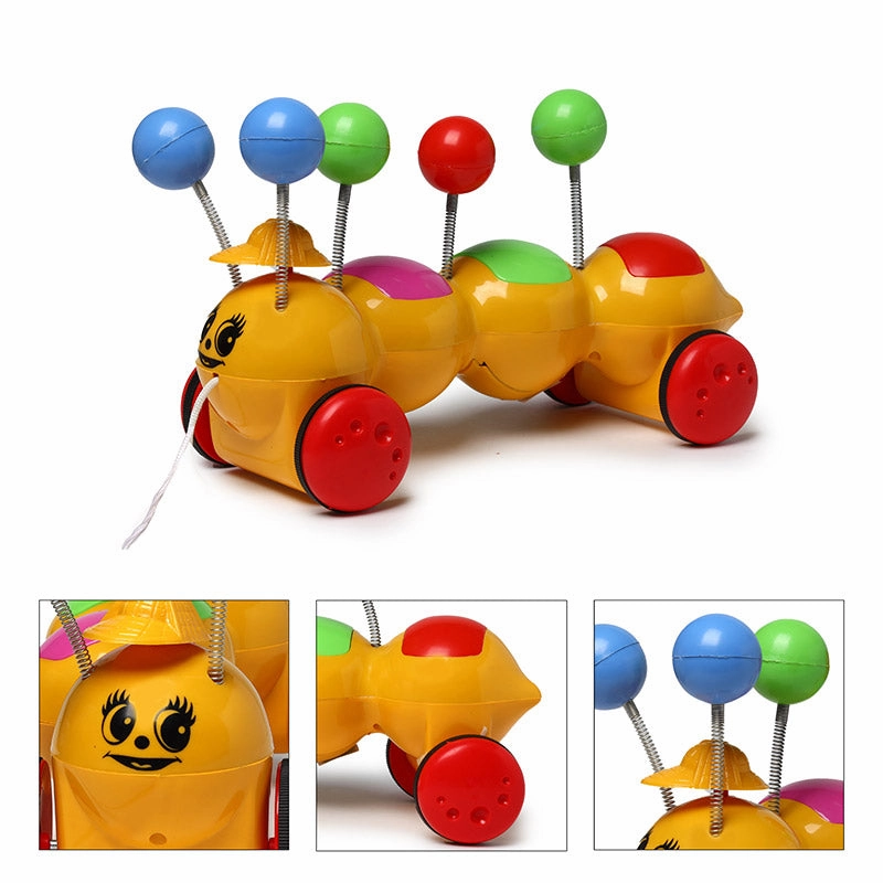 Happy Caterpillar Pull Along | Interactive pull toy | Toy for walking babies Toddler | Movement toy | Early learning Pull toy | Toddler activity toy | For age 12  Months