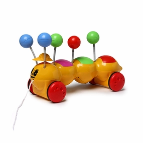 Happy Caterpillar Pull Along | Interactive pull toy | Toy for walking babies Toddler | Movement toy | Early learning Pull toy | Toddler activity toy | For age 12  Months