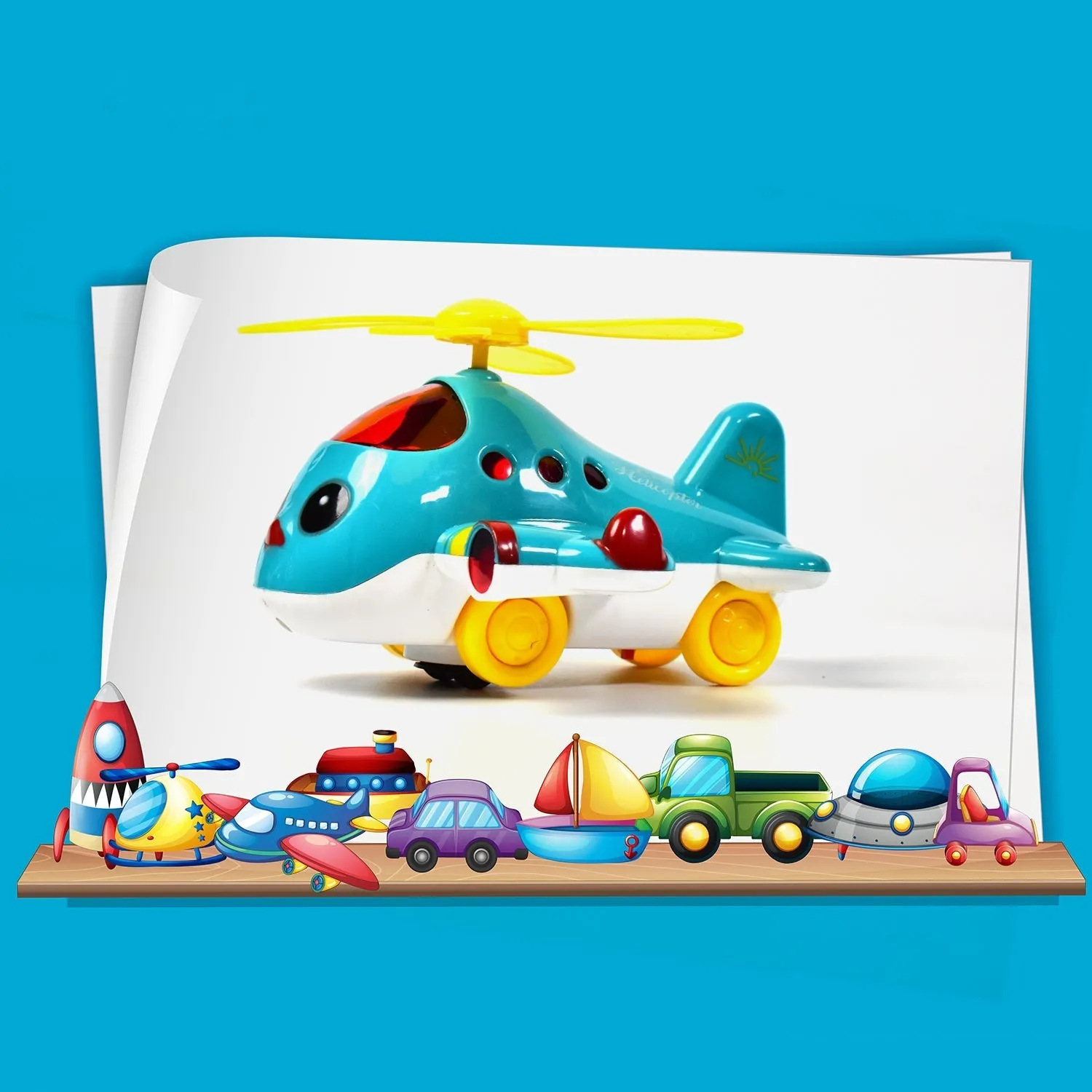 Helicopter Airplane Musical Toy - Electronic Moving Plane with Lights, for 6-18 Months, Encourages Crawling