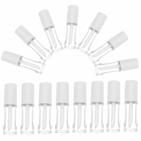 Hemoton 15 Pcs 10ml Large Lip Brush Lip Balm Lip Tint Clear Lip Gloss Lipgloss Lip Gloss Tubes Refillable Lip Gloss Container Lip Gloss Containers Empty Pet Vial Lips Travel White