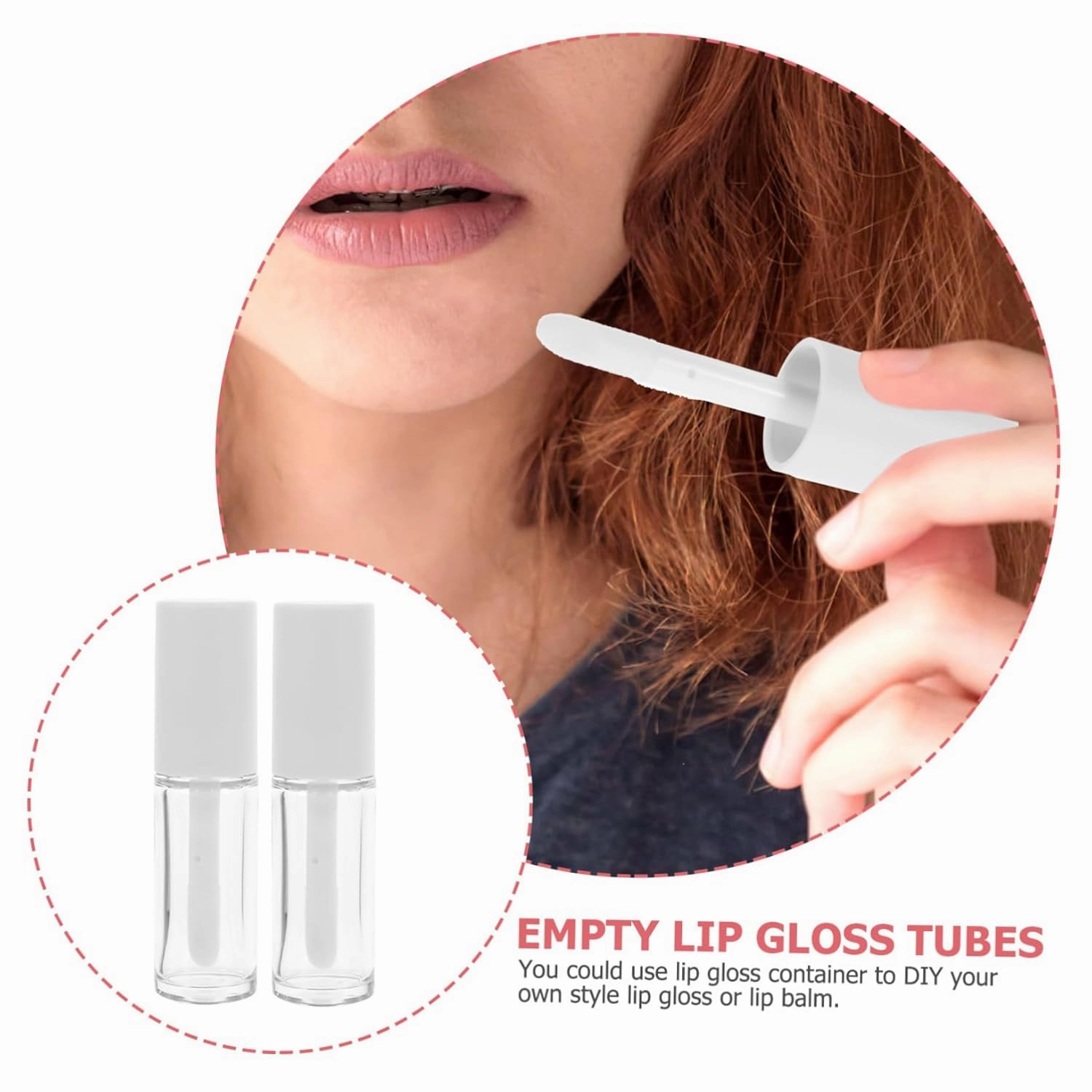 Hemoton 15 Pcs 10ml Large Lip Brush Lip Balm Lip Tint Clear Lip Gloss Lipgloss Lip Gloss Tubes Refillable Lip Gloss Container Lip Gloss Containers Empty Pet Vial Lips Travel White