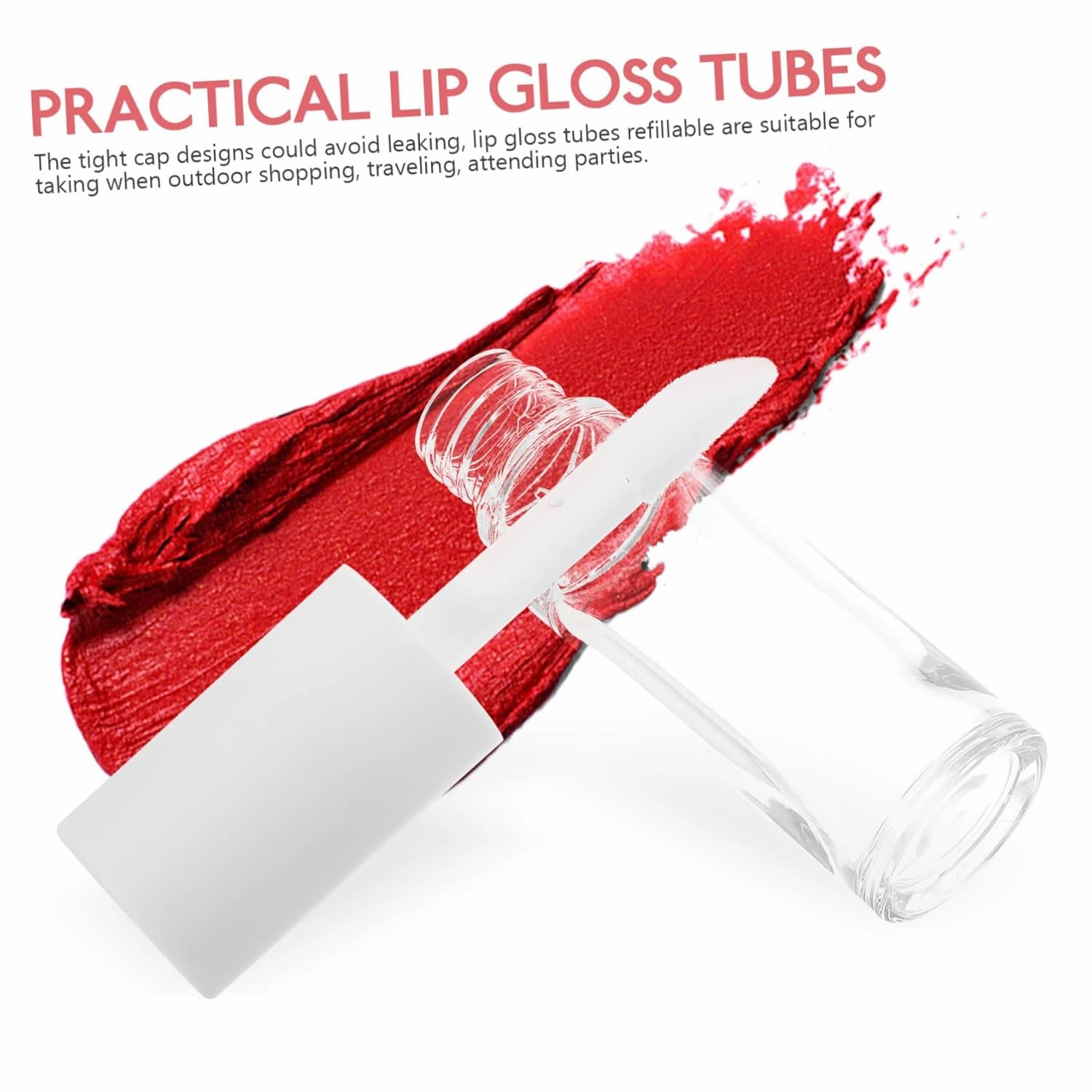 Hemoton 15 Pcs 10ml Large Lip Brush Lip Balm Lip Tint Clear Lip Gloss Lipgloss Lip Gloss Tubes Refillable Lip Gloss Container Lip Gloss Containers Empty Pet Vial Lips Travel White
