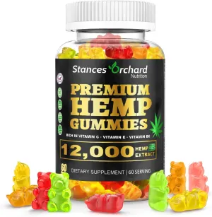 Hemp Gummies Advanced Extra Strength - High Potency Hemp Gummy for Adults Relaxation - Natural, Organic, Sugar Free, Vegan, Fruity Edibles - 60 Count, 2-Month Supply