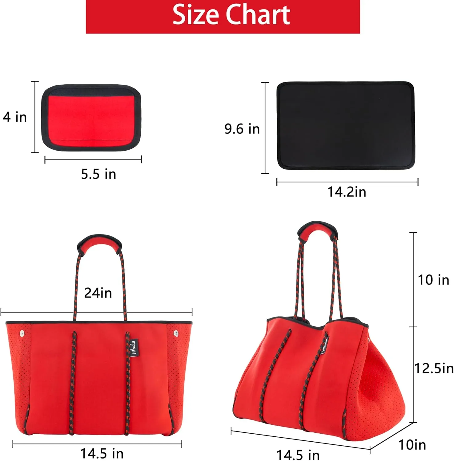 Hibala Neoprene Multipurpose Beach Bag,Gym/Travel/Pool Bag,Tote For Women&Men