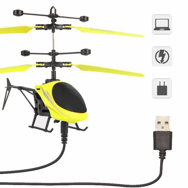 HIINST two colors style Electric USB Flying Mini RC Infraed Induction Helicopter Aircraft Flashing Light Toys  AUG17 40