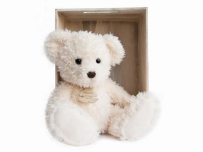 Histoire d'Ours - Classique Bear Plush 30cm in Wooden Crate, Raw