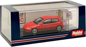 Hobby Japan 1/64 Civic (EG6) Sir-S with Engine Display Model Milano Red HJ641017SR Diecast Models Car Collection