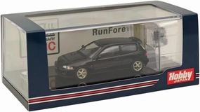 Hobby Japan 1/64 EG6 Sir-S with Engine Display Model Granada Black(P) HJ641017SBK Diecast Models Car Collection
