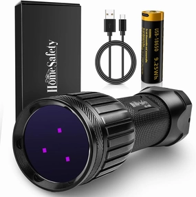 Home Safety 30W Powerful 365nm Black Light UV Flashlight, 3 LEDs UV Light Blacklight Torch Professional Grade Beam for Pet Urine Finding & Mineral, Antique Detection, Scorpion Search,Commercial Use