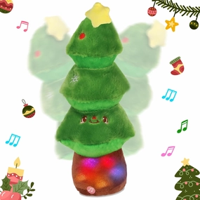 Hopearl Talking Christmas Tree Repeats What You Say Lighting up Nodding Electric Speaking Interactive Animated Toy Festival Gifts for Toddlers, 12''