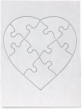 Hygloss 100 Blank Heart Puzzles – 6 x 8 Inches – Ideal for Valentine’s Day Crafts – Write, Draw, and Decorate – 8 Pieces Each