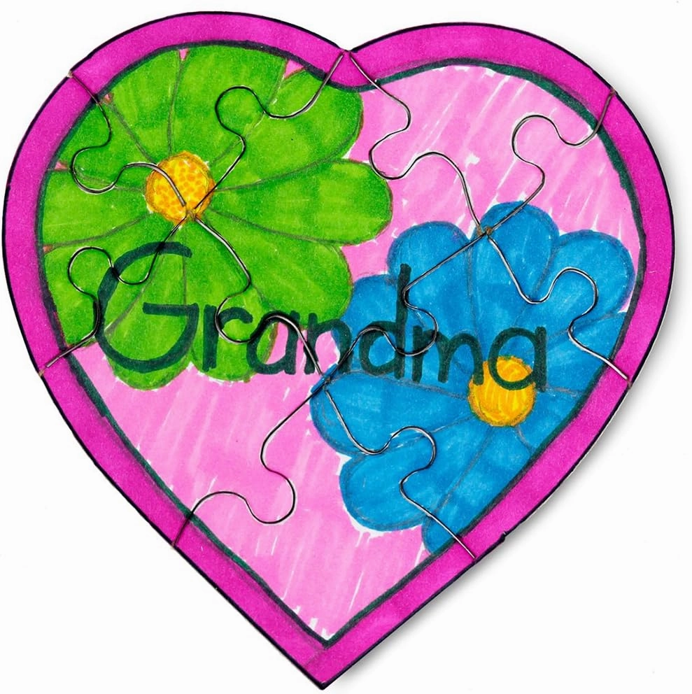 Hygloss 24 Blank Heart Puzzles – 6 x 8 Inches – Ideal for Valentine’s Day Crafts – Write, Draw, and Decorate – 8 Pieces Each