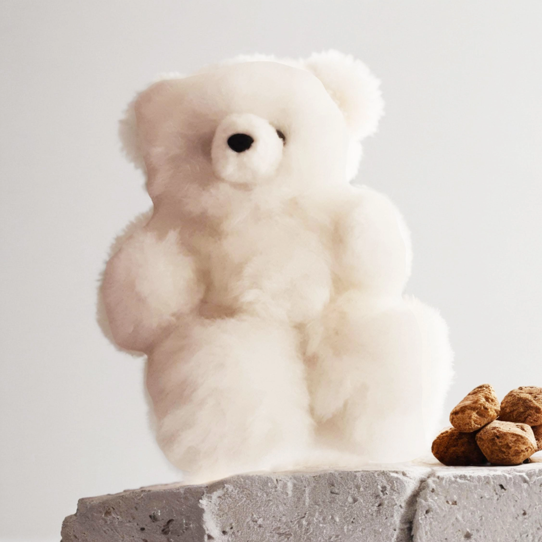 Hypoallergenic Natural White Super Fluffy Handmade Teddy Bear Plush Toy
