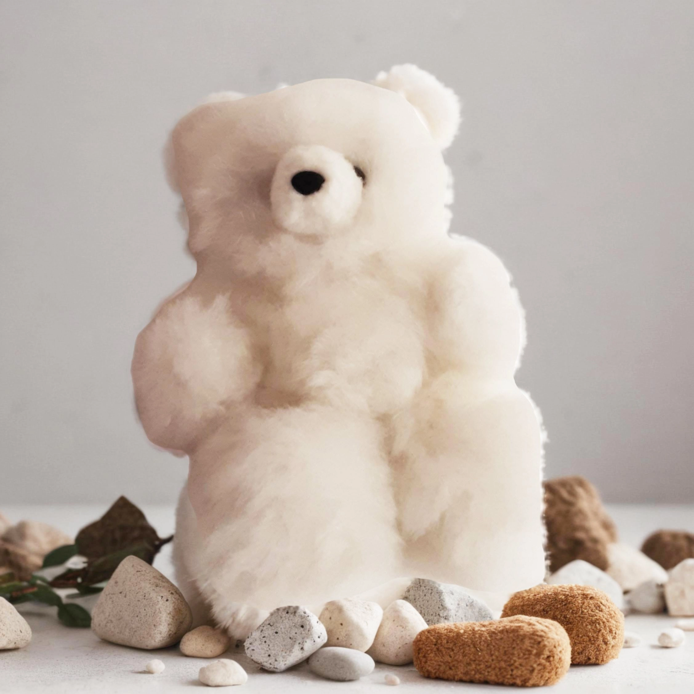 Hypoallergenic Natural White Super Fluffy Handmade Teddy Bear Plush Toy