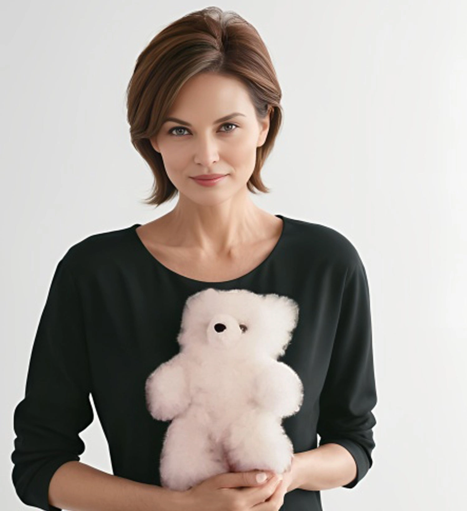 Hypoallergenic Natural White Super Fluffy Handmade Teddy Bear Plush Toy