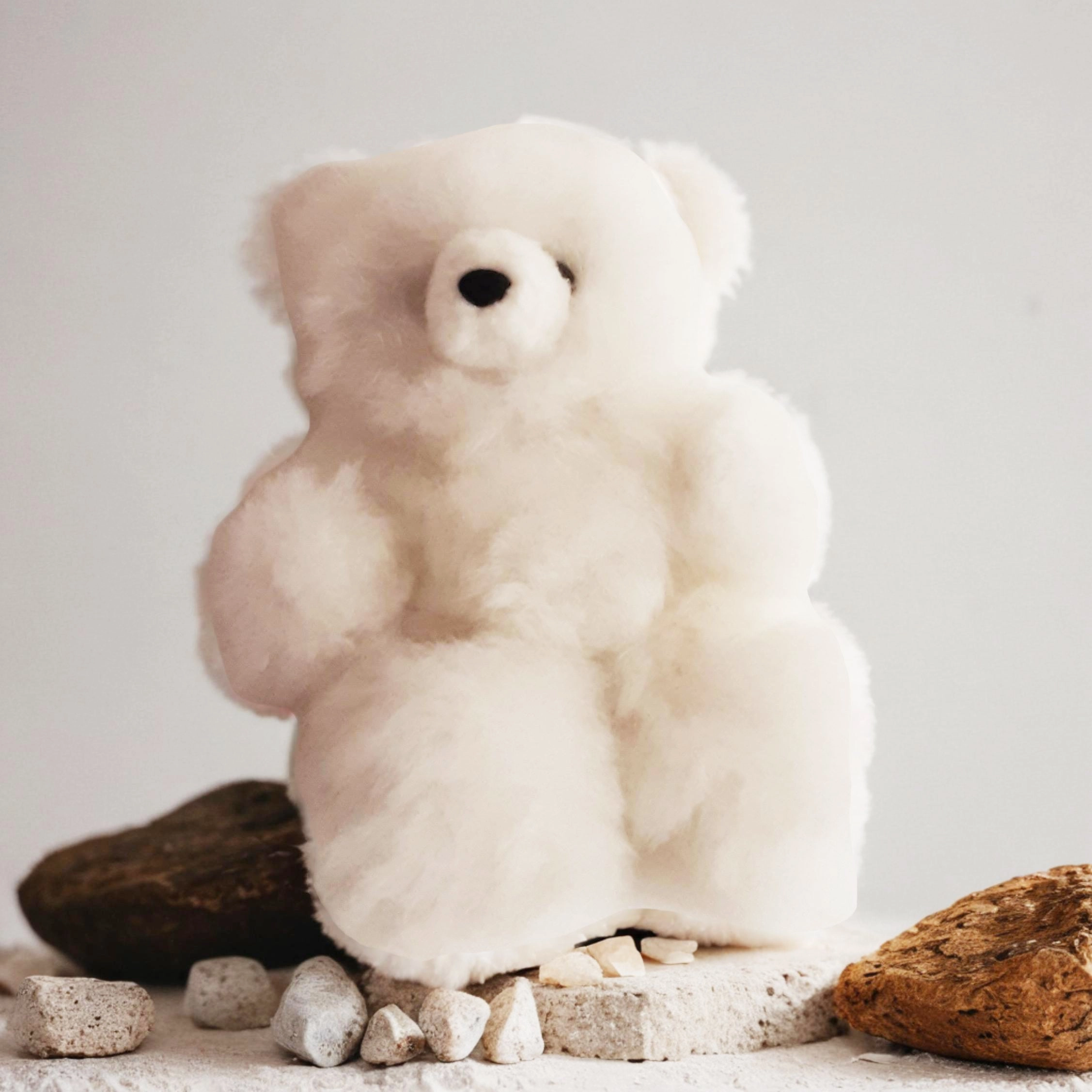 Hypoallergenic Natural White Super Fluffy Handmade Teddy Bear Plush Toy