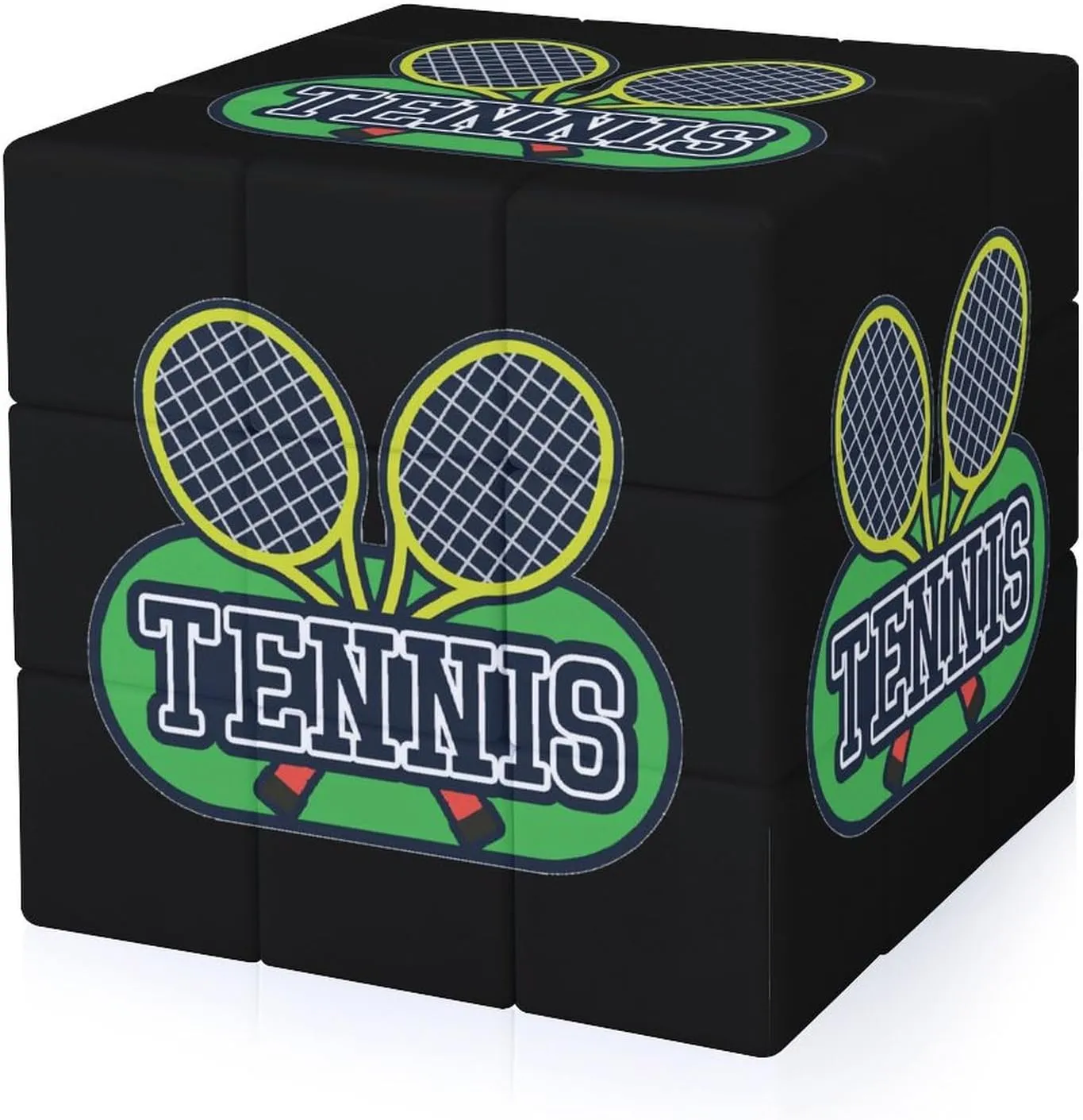 I Love Tennis Funny 3x3x3 Cube Smooth Lightweight Puzzle for Adult Graphic Printing Travel