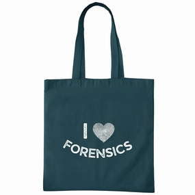 I Love Forensics Tote Bag Criminal Investigator Gift for Forensics Scientists and Students Navy Black Multicolor Canvas Tote Bag