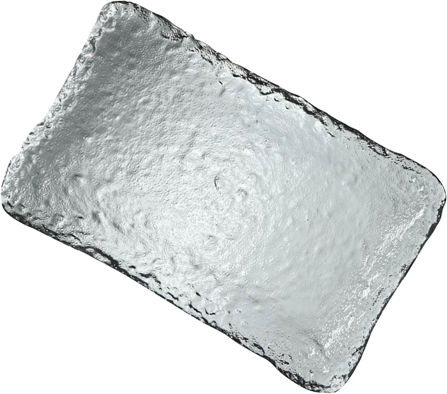 Ice Cube Glass Tea Coaster Ice Dew Crystal Glass Thickened Tea Cup Holder Mat Water Cup Placemat Tray (29x18cm / 11.4x7.1in)