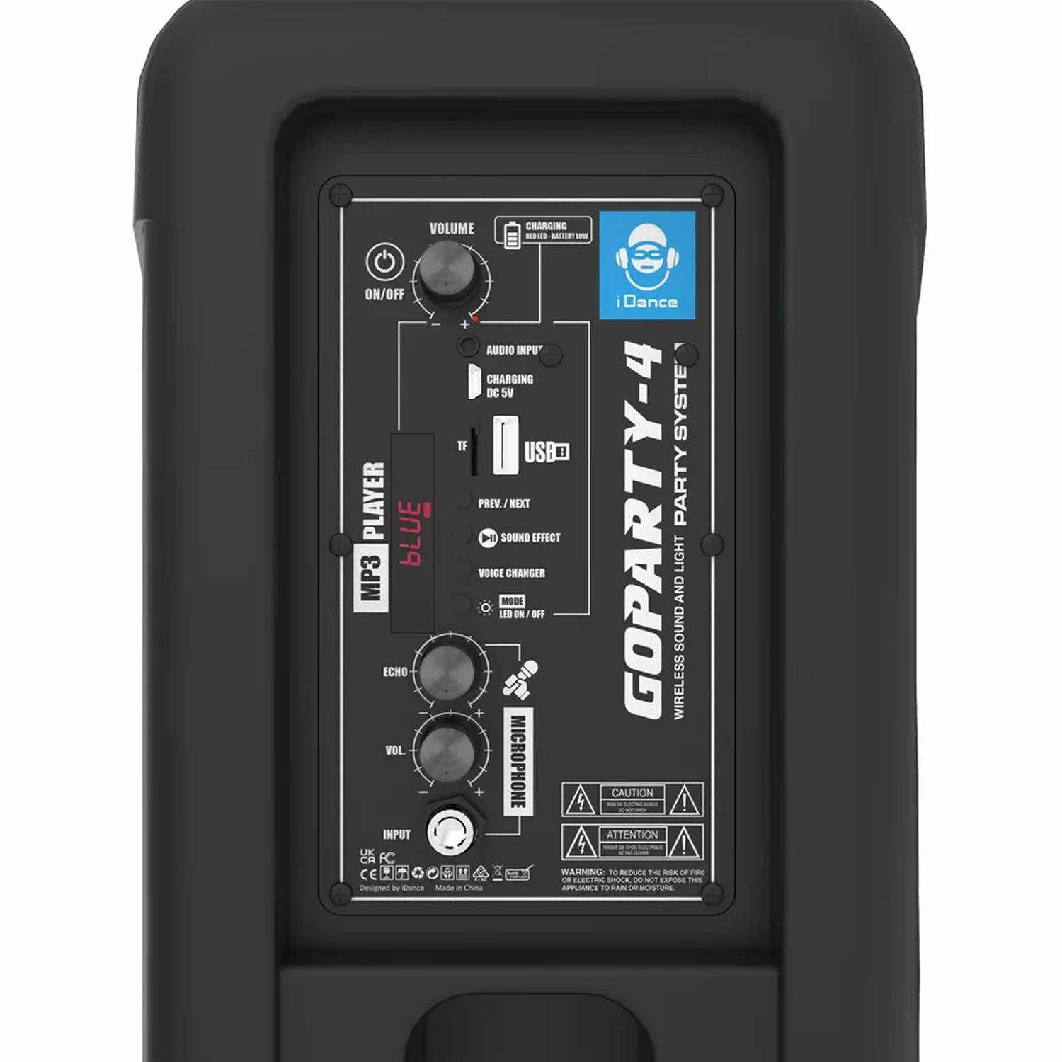 iDance Bluetooth Wireless Speaker with Disco Flame Lights   Voice Changer