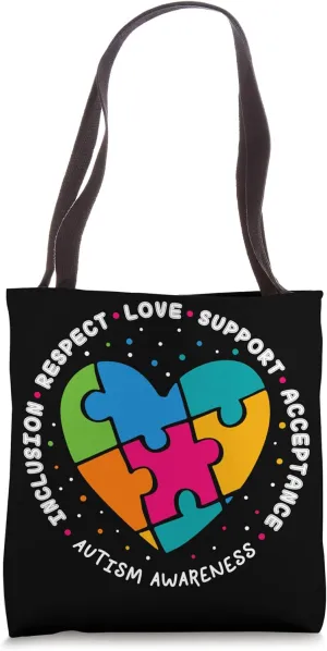 Inclusion Respect Love Support Acceptance Autism Awareness Tote Bag