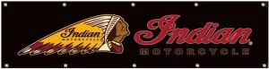 Indians Banner 2x8ft Motorcycle Flag for Sports Racing Fan Garage Indoor Outdoor Room Man Cave Wall Decoration