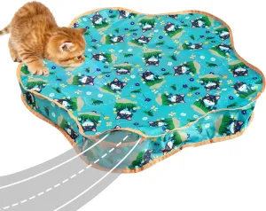 Indoor Cat Toy Interactive Baggie(Toys Not Included) Electric Cat Ball Fast Rolling in Pouch Motion Activated Chirping Cat Toy Bag