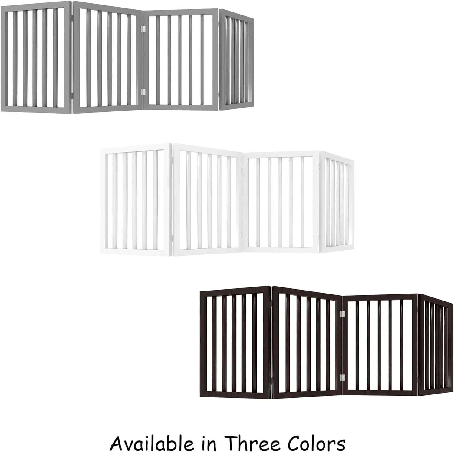 Indoor Pet Gate - 4-Panel Folding Dog Gate for Stairs or Doorways - 73x24-Inch Freestanding Pet Fence for Cats and Dogs by PETMAKER (White)