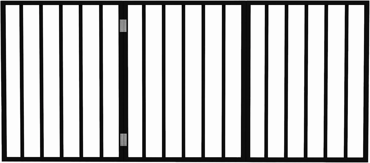 Indoor Pet Gate - 3-Panel Folding Dog Gate for Stairs or Doorways - 54x24-Inch Freestanding Pet Fence for Cats and Dogs by PETMAKER (Black)