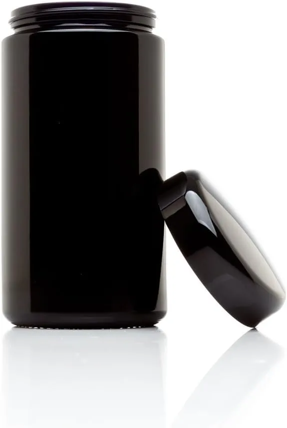Infinity Jars Classic Black Glass Jar 500 ml (17 fl oz) Ultraviolet Airtight Smell Proof, Refillable Screw Top Container for Long-Term Storage of Coffee, Spices, Tea, Dried Goods, Kitchen Jar
