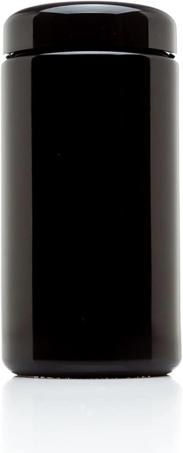 Infinity Jars Classic Black Glass Jar 500 ml (17 fl oz) Ultraviolet Airtight Smell Proof, Refillable Screw Top Container for Long-Term Storage of Coffee, Spices, Tea, Dried Goods, Kitchen Jar