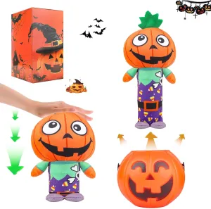 Interactive Halloween Pumpkin Man Plush Toys, Bounce Out of Candy Boxes, Party Favors for Kids