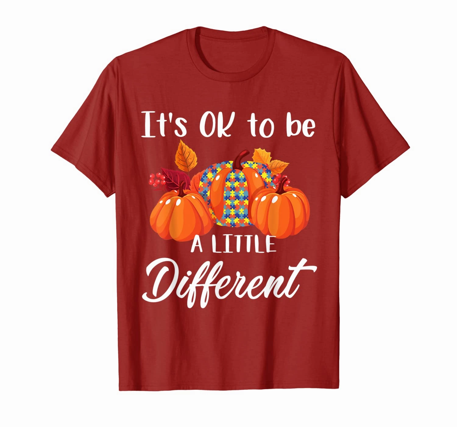 It's Ok To Be A Little Different Pumpkin Autism Awareness T-Shirt