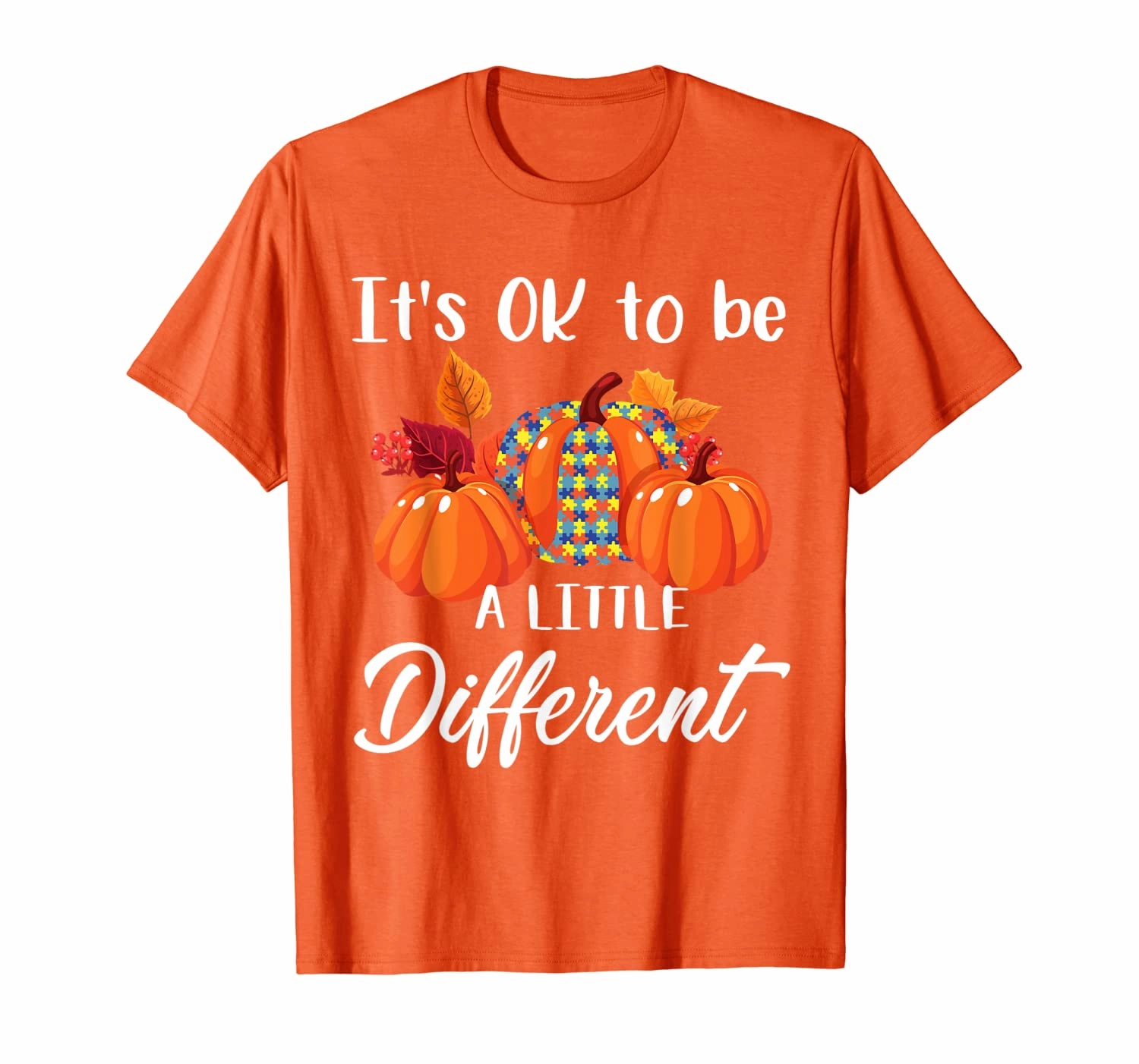 It's Ok To Be A Little Different Pumpkin Autism Awareness T-Shirt