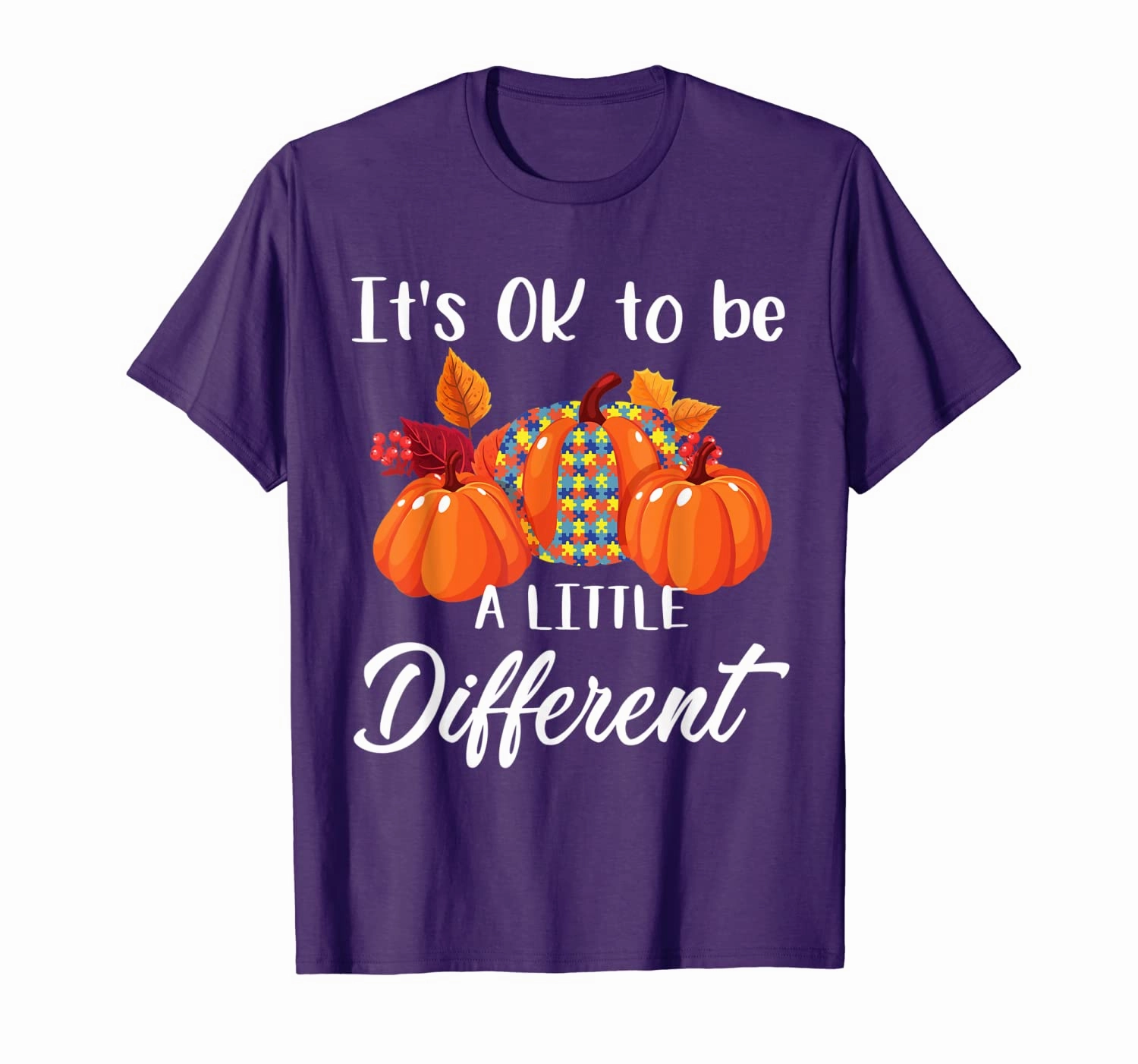 It's Ok To Be A Little Different Pumpkin Autism Awareness T-Shirt
