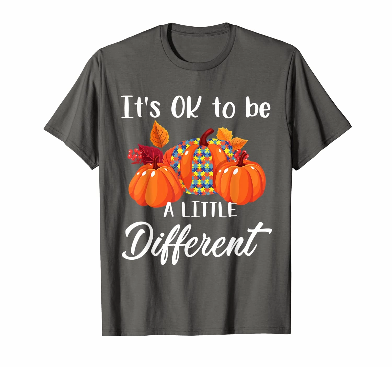 It's Ok To Be A Little Different Pumpkin Autism Awareness T-Shirt