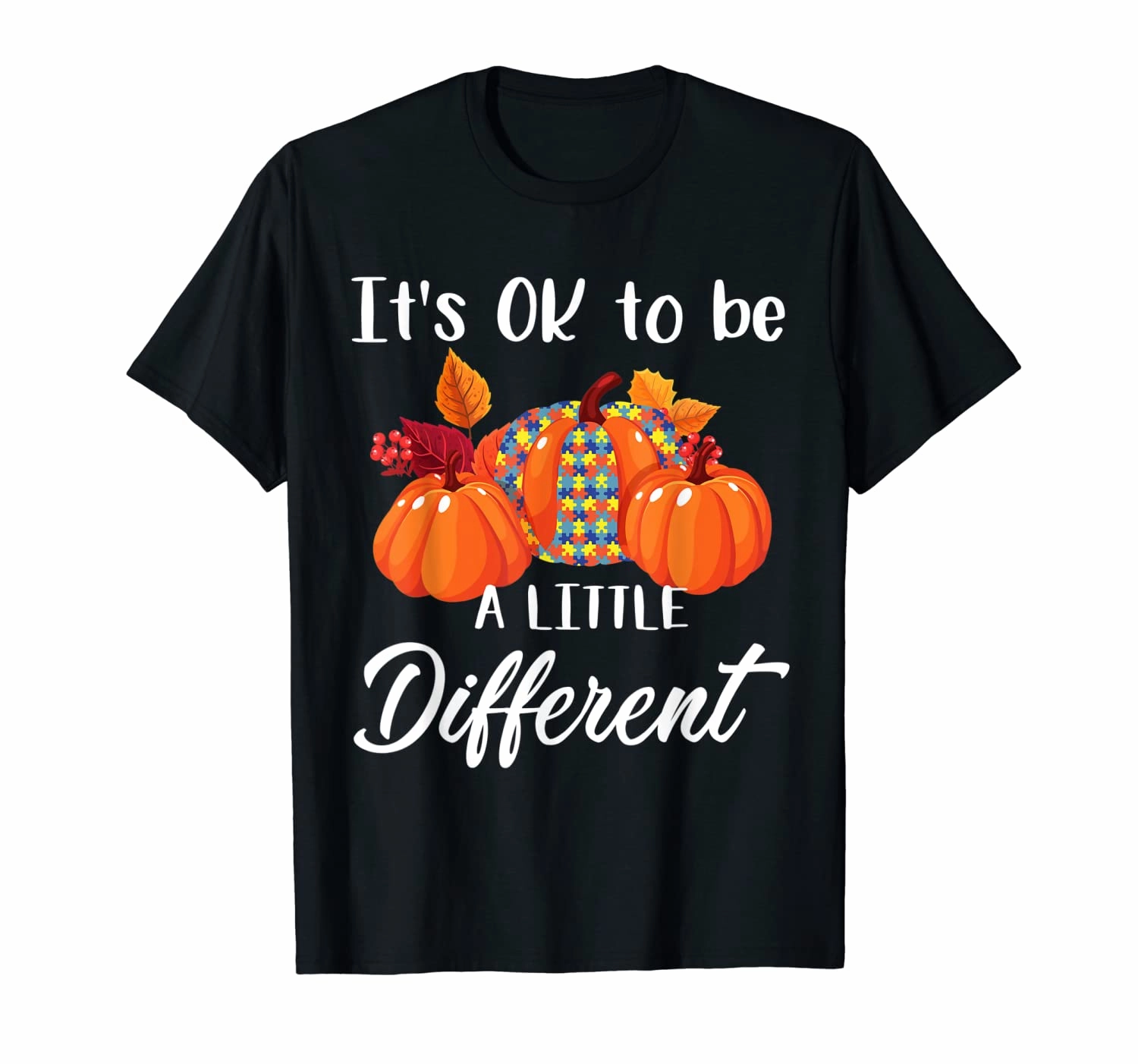 It's Ok To Be A Little Different Pumpkin Autism Awareness T-Shirt