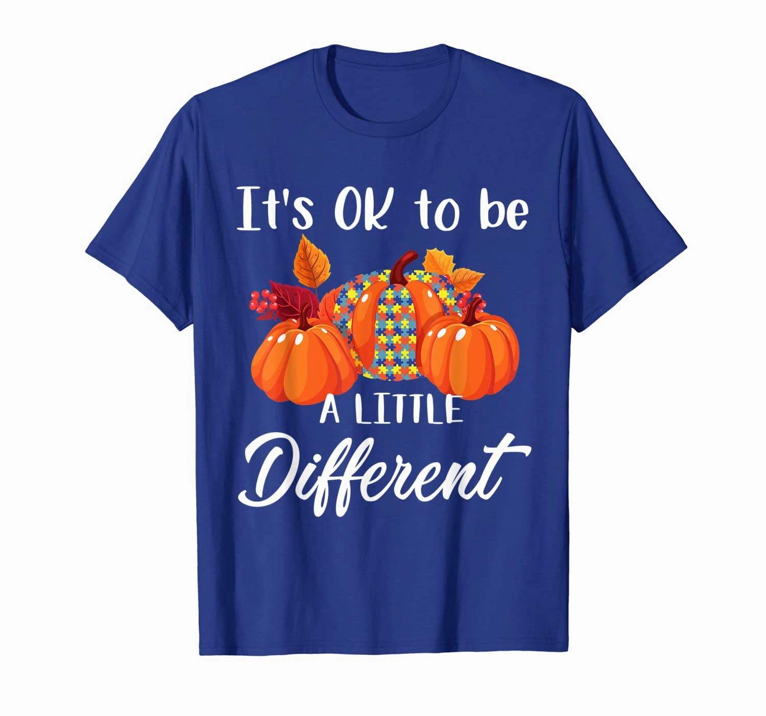 It's Ok To Be A Little Different Pumpkin Autism Awareness T-Shirt