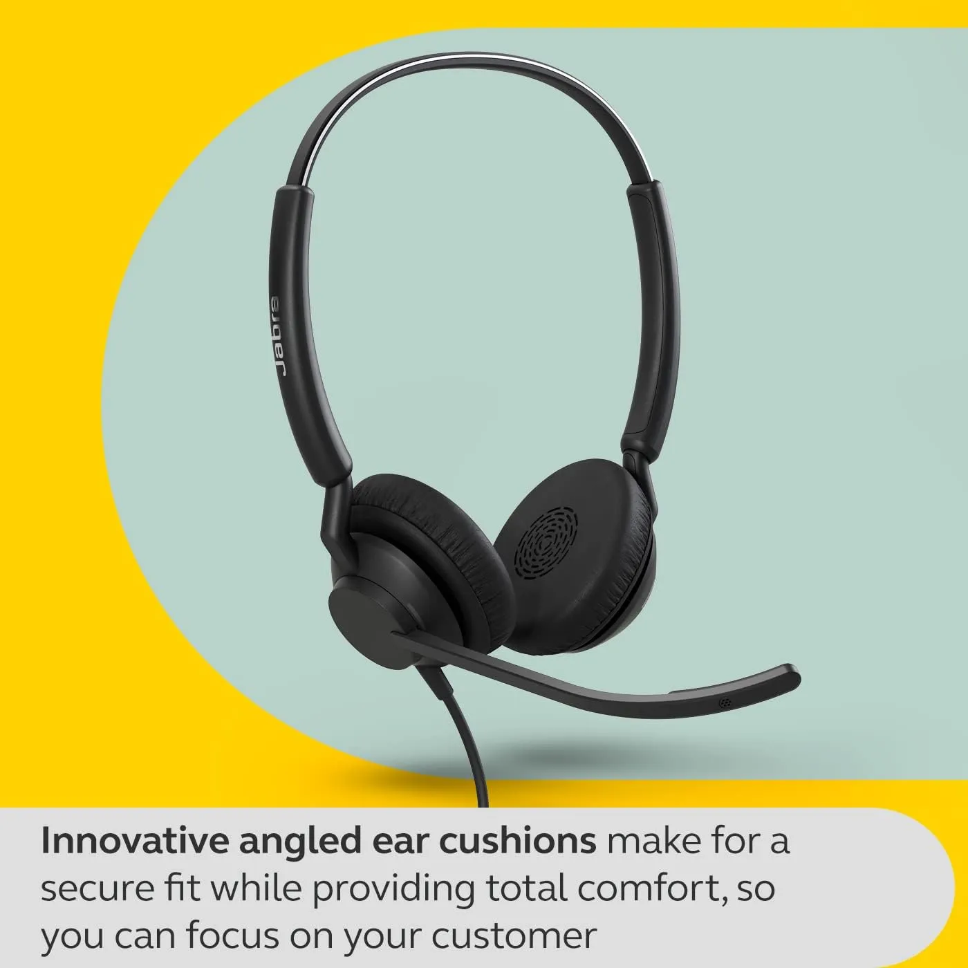 Jabra Engage 40 Wired Stereo Headset with Inline Call Control - Noise-Cancelling 2-Mic Technology, and USB-A Cable - Works With All Leading Unified Communications Platforms Such As Zoom, Unify - Black