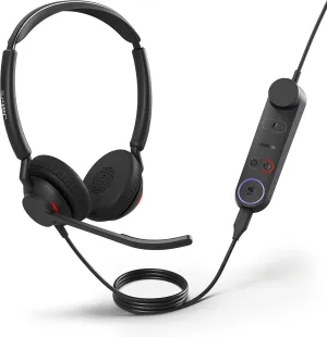Jabra Engage 50 II Wired Stereo Headset with Link Call Control - Noise-Cancelling 3-Mic Technology and USB-C Cable, Ultra-Lightweight - MS Teams Certified, Works with All Other Platforms - Black