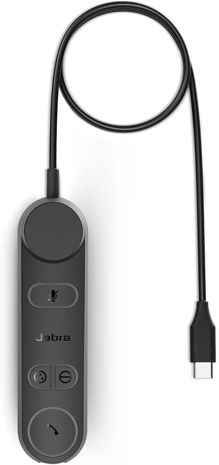 Jabra Engage 50 II Wired Stereo Headset with Link Call Control - Noise-Cancelling 3-Mic Technology and USB-C Cable, Ultra-Lightweight - MS Teams Certified, Works with All Other Platforms - Black